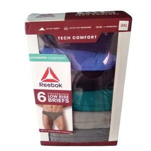 Reebok Tech Comfort 3XL Mens Performance Low Rise Briefs 6 Pack/ 5 packs $25